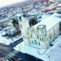 Broke a gimbal showing off to the family over break, but still got some snow pictures of the backyard church atop